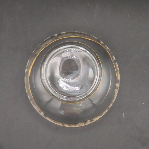 Set of 2, Bartlett Collins Decoration 806 Clear (Gold Trim), Footed Dessert Bowl - Picture 7 of 9